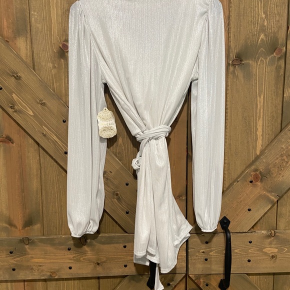 Altar’d State Silver Shimmer Romper - Picture 3 of 6